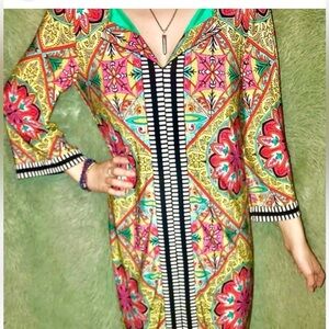 Laundry By Shelli Segal Multicolor Printed Midi Dress